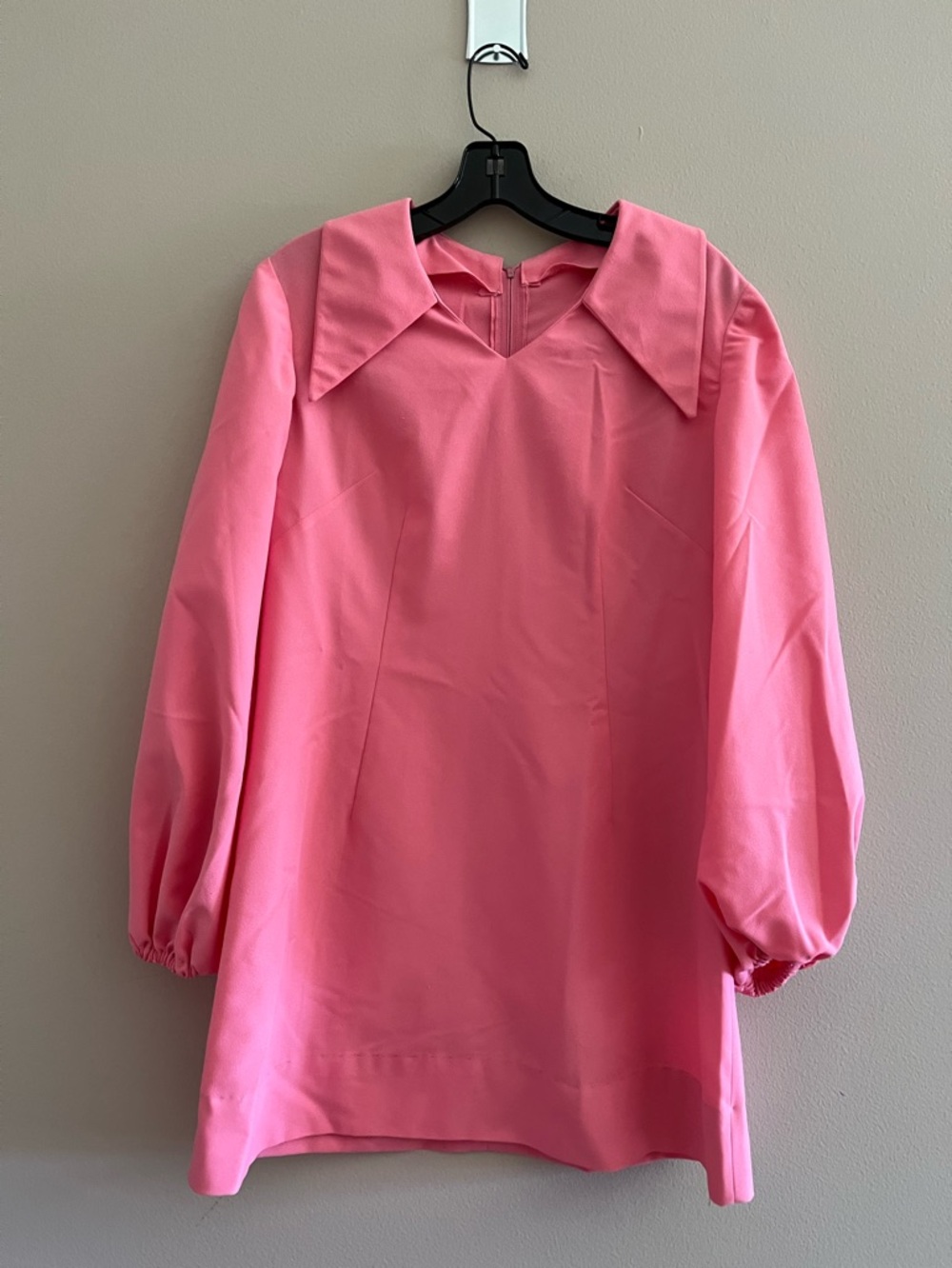 True Vintage Pink Long Sleeve Tunic with Statement Collar